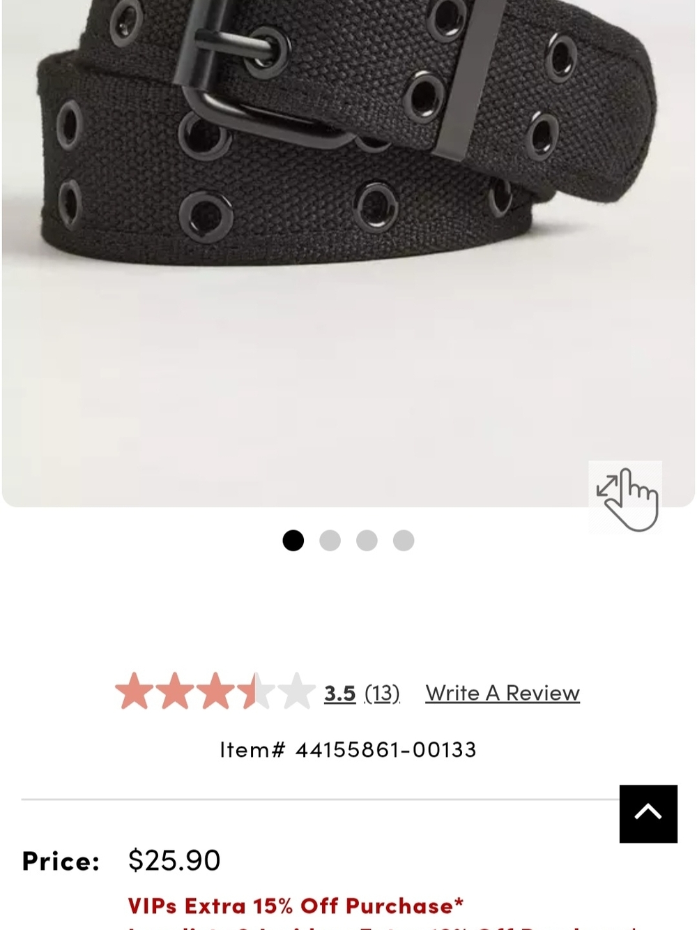 torrid Black Canvas Grommet Belt
